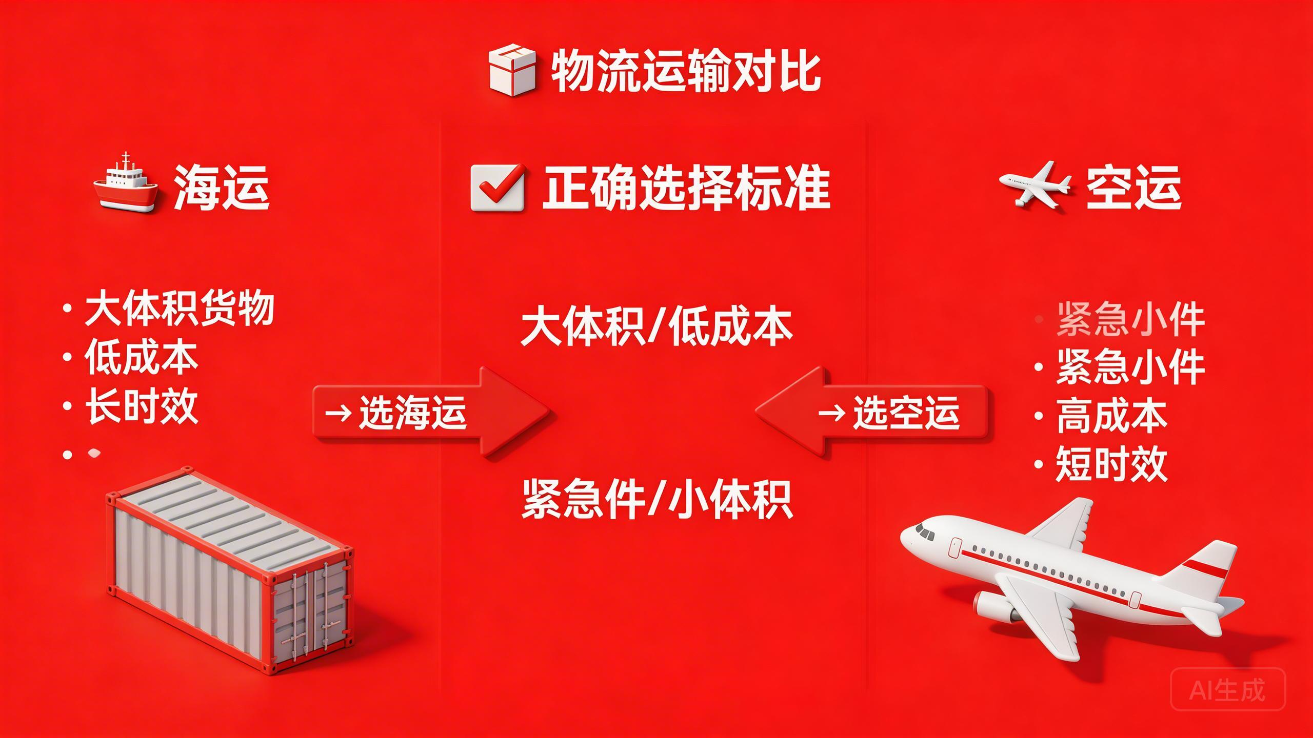 选择不合适运输方式示例